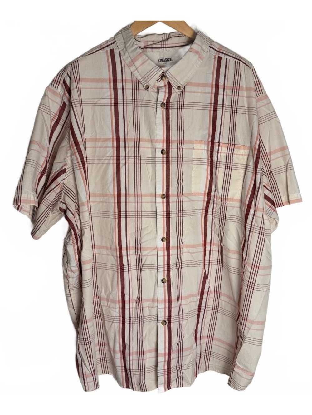 KingSize Men's 4XL Big Button-Up Shirt Plaid Style - Picture 3 of 5